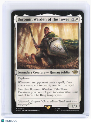 2023 Magic: The Gathering—Boromir, Warden of the Tower #4 (LTR)—Rare Non-Foil