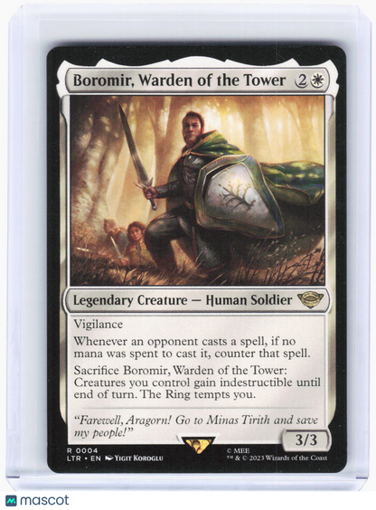 2023 Magic: The Gathering—Boromir, Warden of the Tower #4 (LTR)—Rare Non-Foil