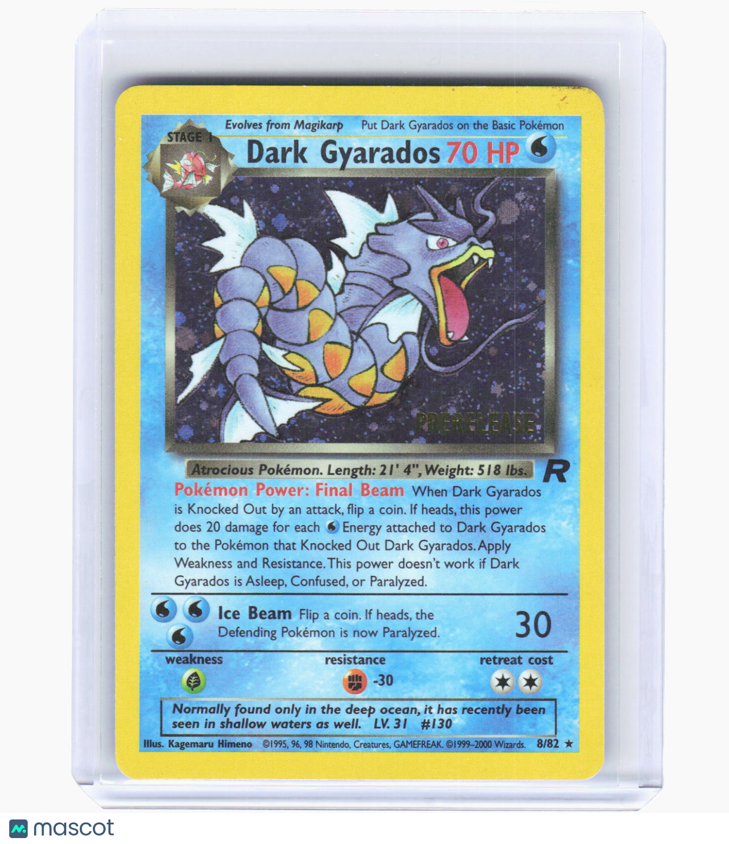 2000 Pokemon—Dark Gyarados #8 Wizard of the Coast—Promo Holo (Pre-Release) [DMG]