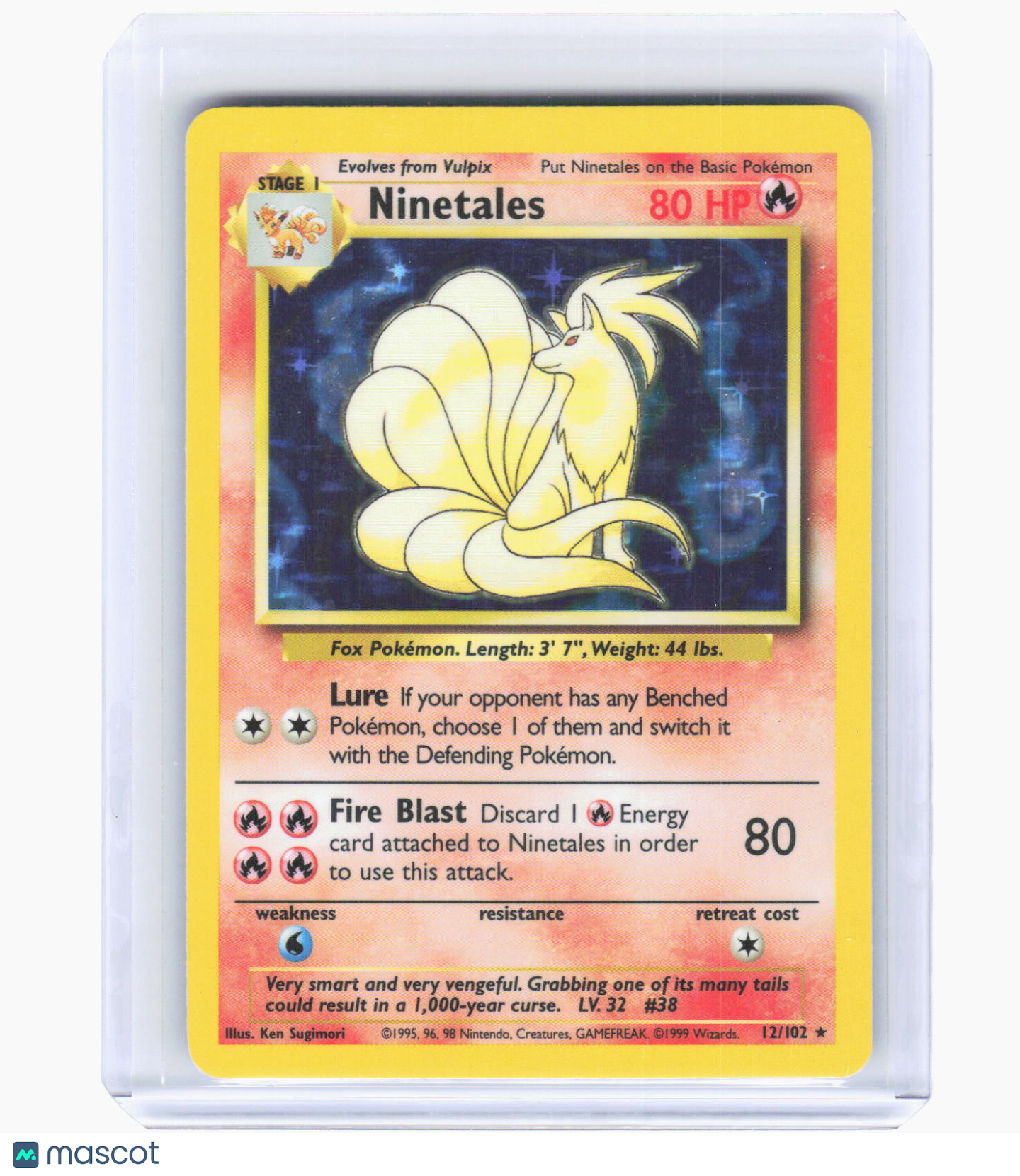 1999 Pokemon—Ninetales #12 Base Set—Rare Holo [Lightly Played]