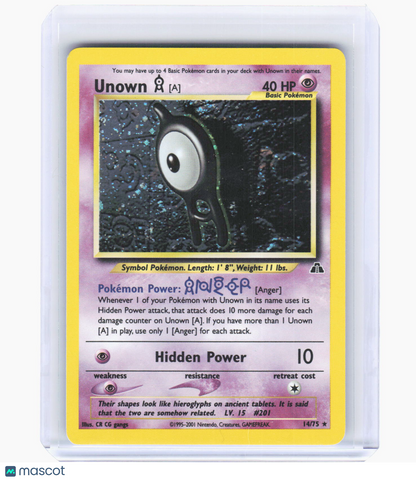 2001 Pokemon—Unown [A] #14 Neo Discovery—Rare Holo [Lightly Played]