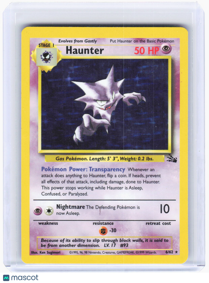 1999 Pokemon—Haunter #6 Fossil—Rare Holo [Moderately Played]
