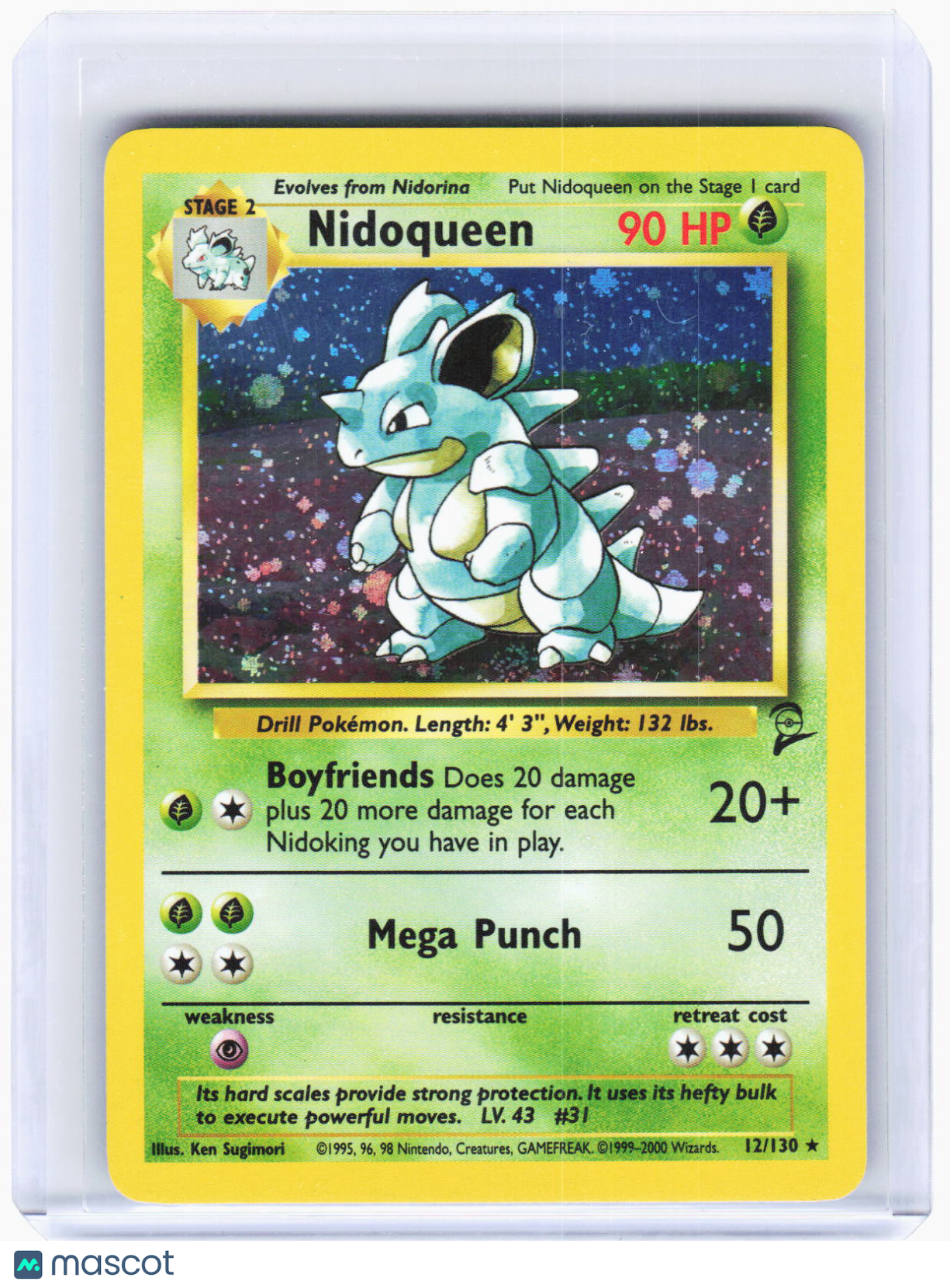 2000 Pokemon—Nidoqueen #12 Base Set 2—Rare Holo [Moderately Played]