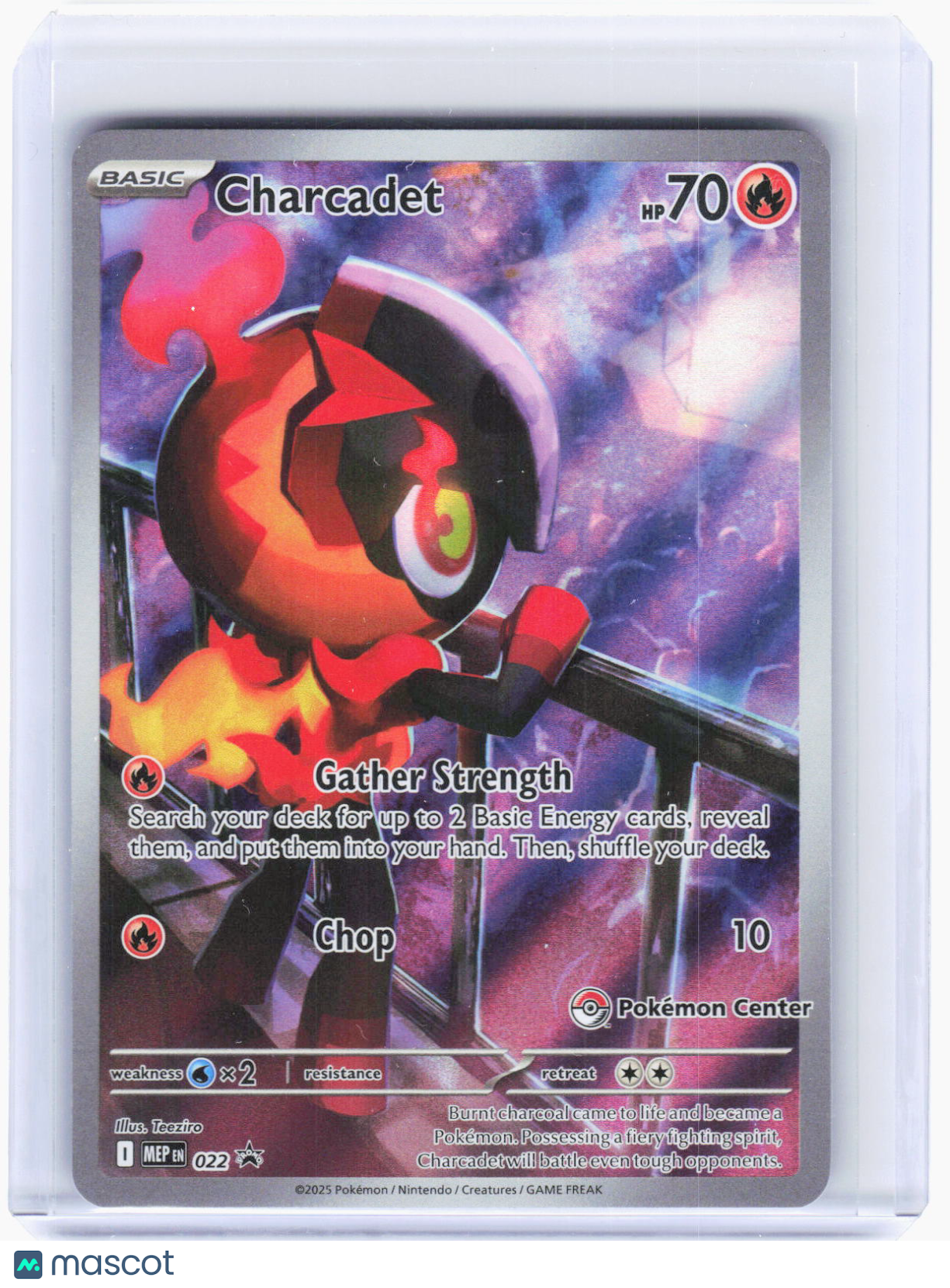 2025 Pokemon—Charcadet #022 Mega Evolution—Black Star Promo Holo (Poke Center)