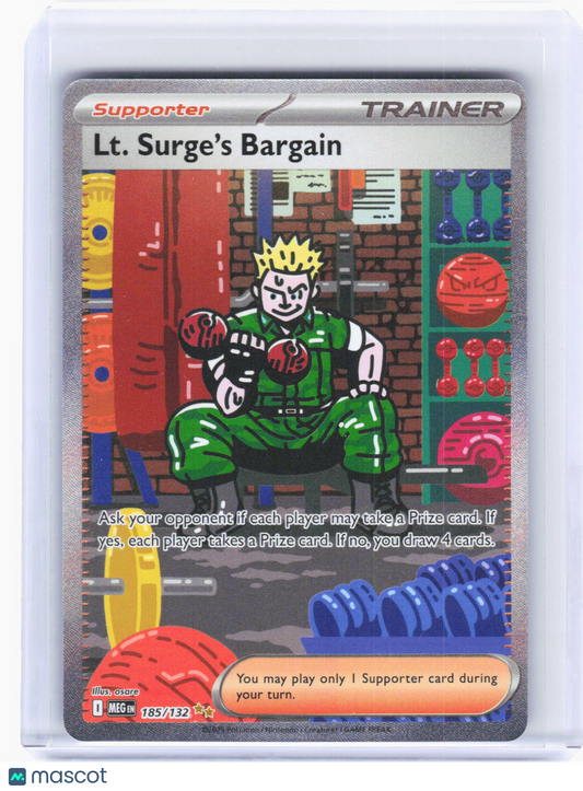 2025 Pokemon—LT. Surge's Bargain #185 Mega Evolution—SIR Holo