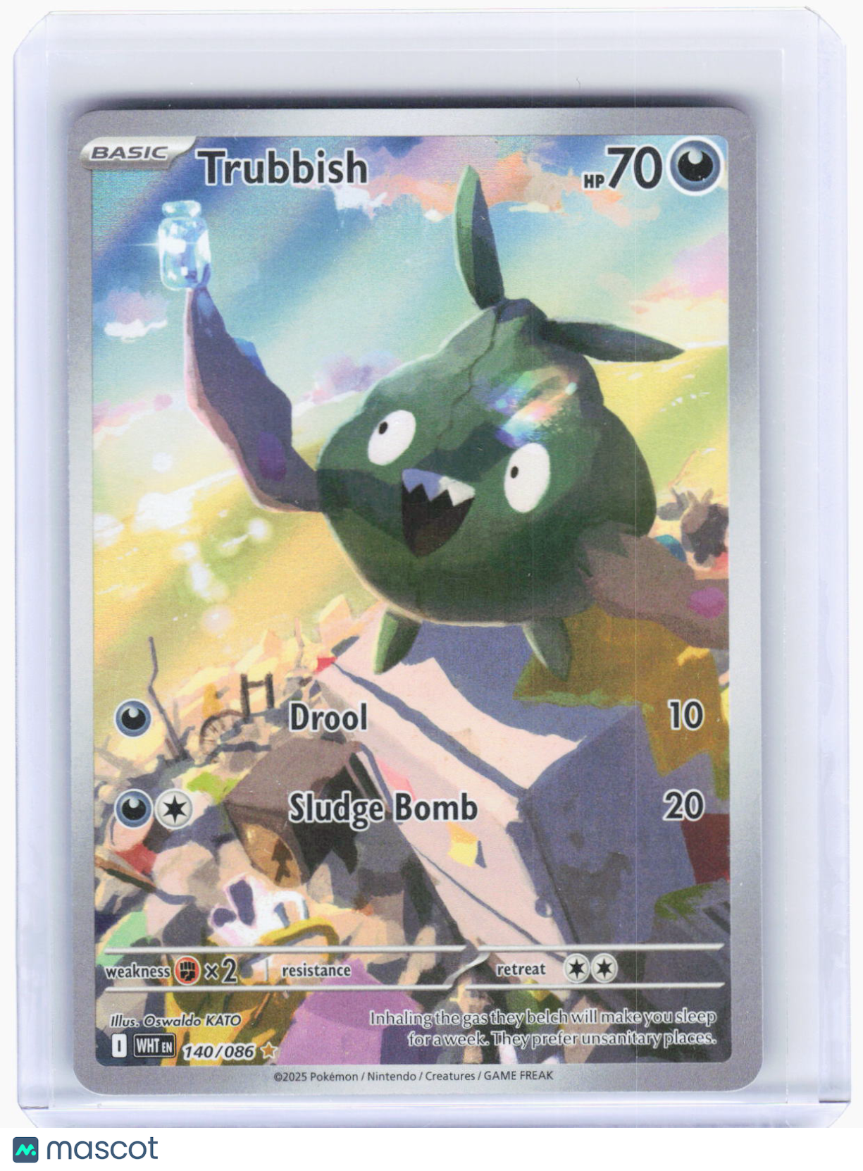 2025 Pokemon—Trubbish #140 White Flare—Illustration Rare Holo