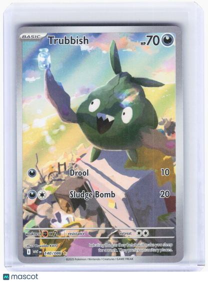 2025 Pokemon—Trubbish #140 White Flare—Illustration Rare Holo