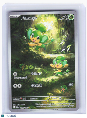 2025 Pokemon—Pansage #89 Black Bolt—Illustration Rare Holo