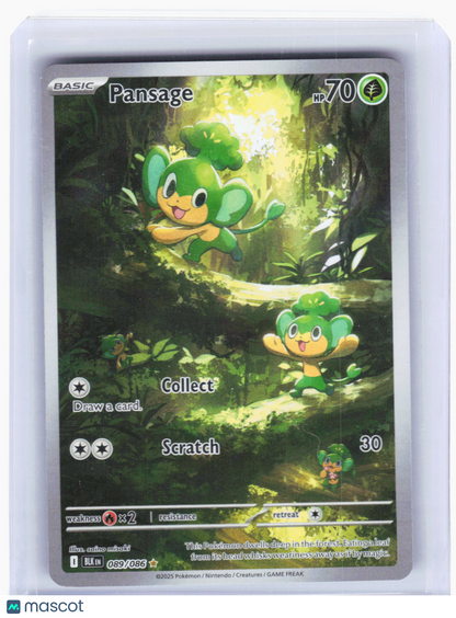 2025 Pokemon—Pansage #89 Black Bolt—Illustration Rare Holo