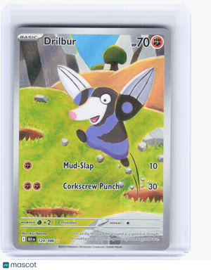 2025 Pokemon—Drilbur #124 Black Bolt—Illustration Rare Holo