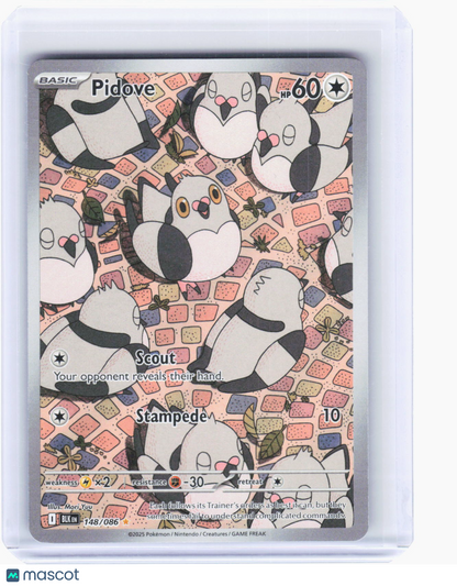 2025 Pokemon—Pidove #148 Black Bolt—Illustration Rare Holo