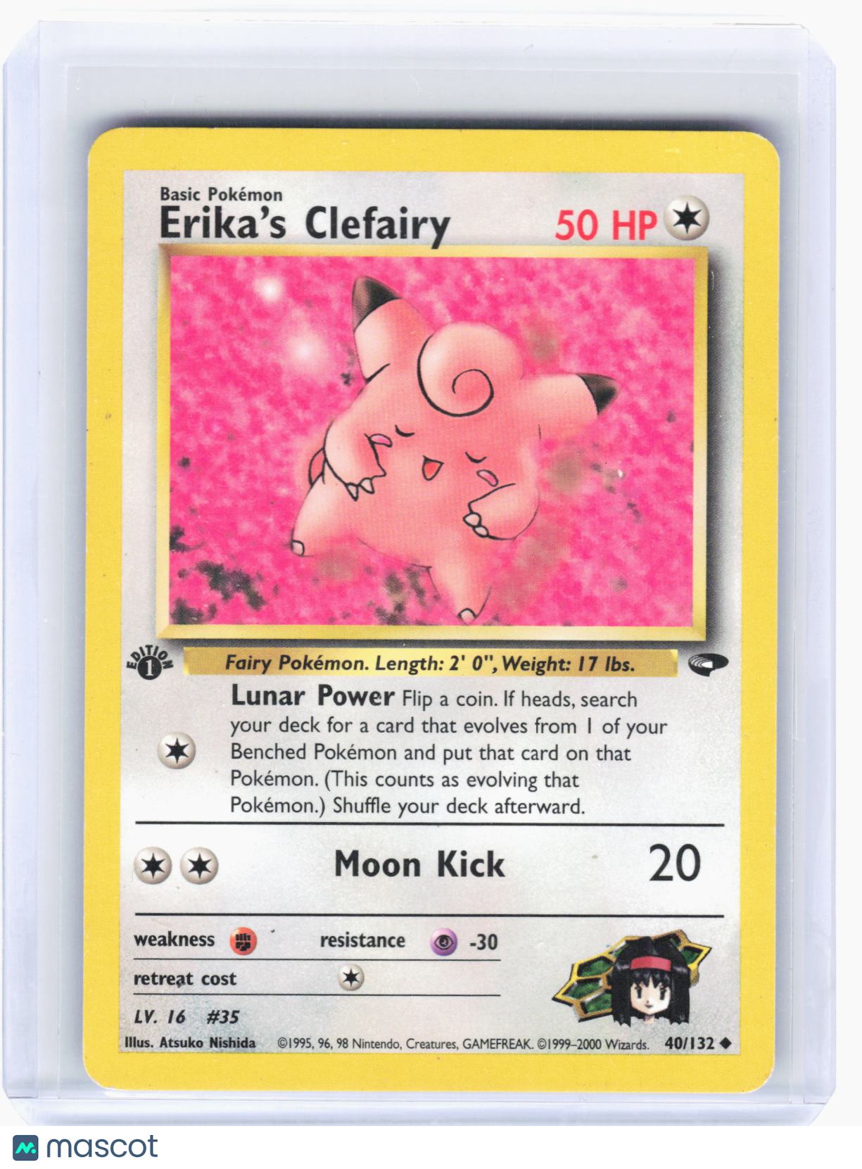2000 Pokemon—Erika's Clefairy #40 Gym Challenge—Uncommon Nonholo [DMG] (1st ED)