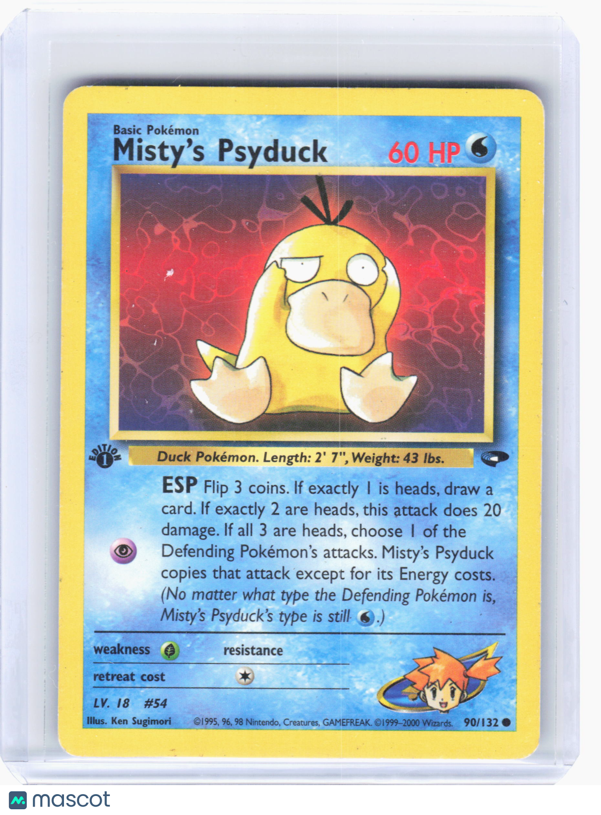 2000 Pokemon—Misty's Psyduck #90 Gym Challenge—Common Nonholo [MP] (1st Edition)
