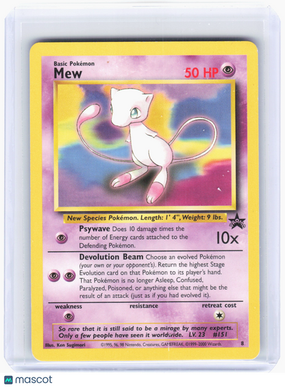 2000 Pokemon—Mew #8 WoTC Promo—Promo Nonholo [Moderately Played]