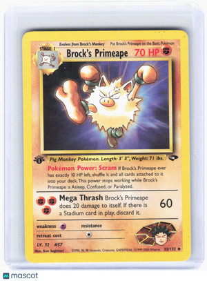 2000 Pokemon—Brock's Primeape #35 Gym Challenge—Uncommon Nonholo (1st ED) [LP]