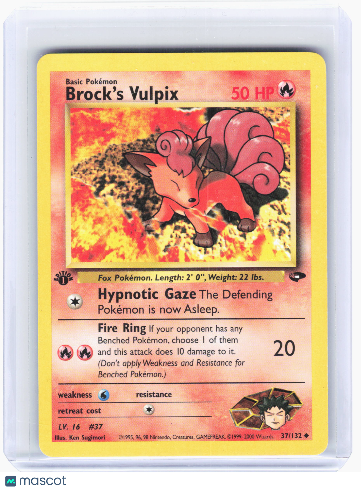 2000 Pokemon—Brock's Vulpix #37 Gym Challenge—Uncommon Nonholo (1st ED) [LP]