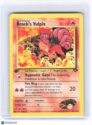 2000 Pokemon—Brock's Vulpix #37 Gym Challenge—Uncommon Nonholo (1st ED) [LP]