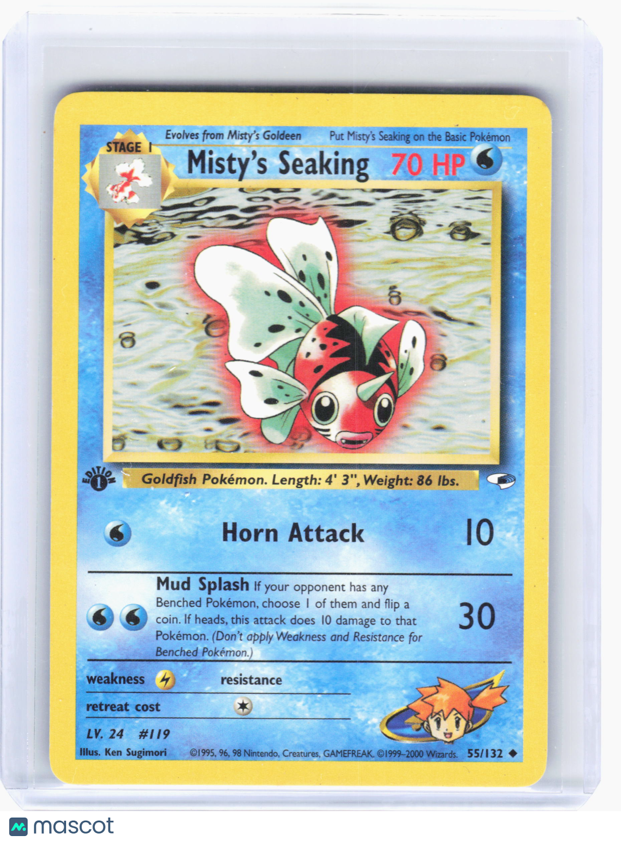 2000 Pokemon—Misty's Seaking #55 Gym Heroes—Uncommon Nonholo (1st ED) [LP]