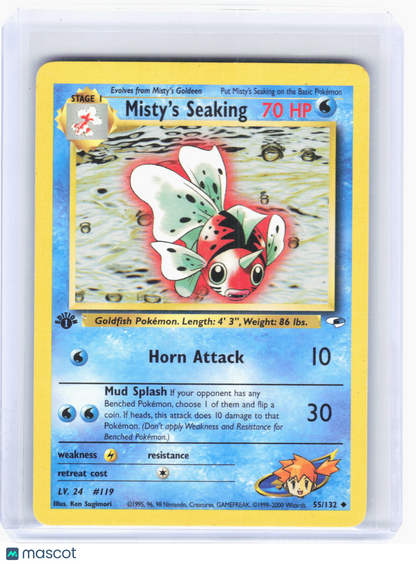 2000 Pokemon—Misty's Seaking #55 Gym Heroes—Uncommon Nonholo (1st ED) [LP]