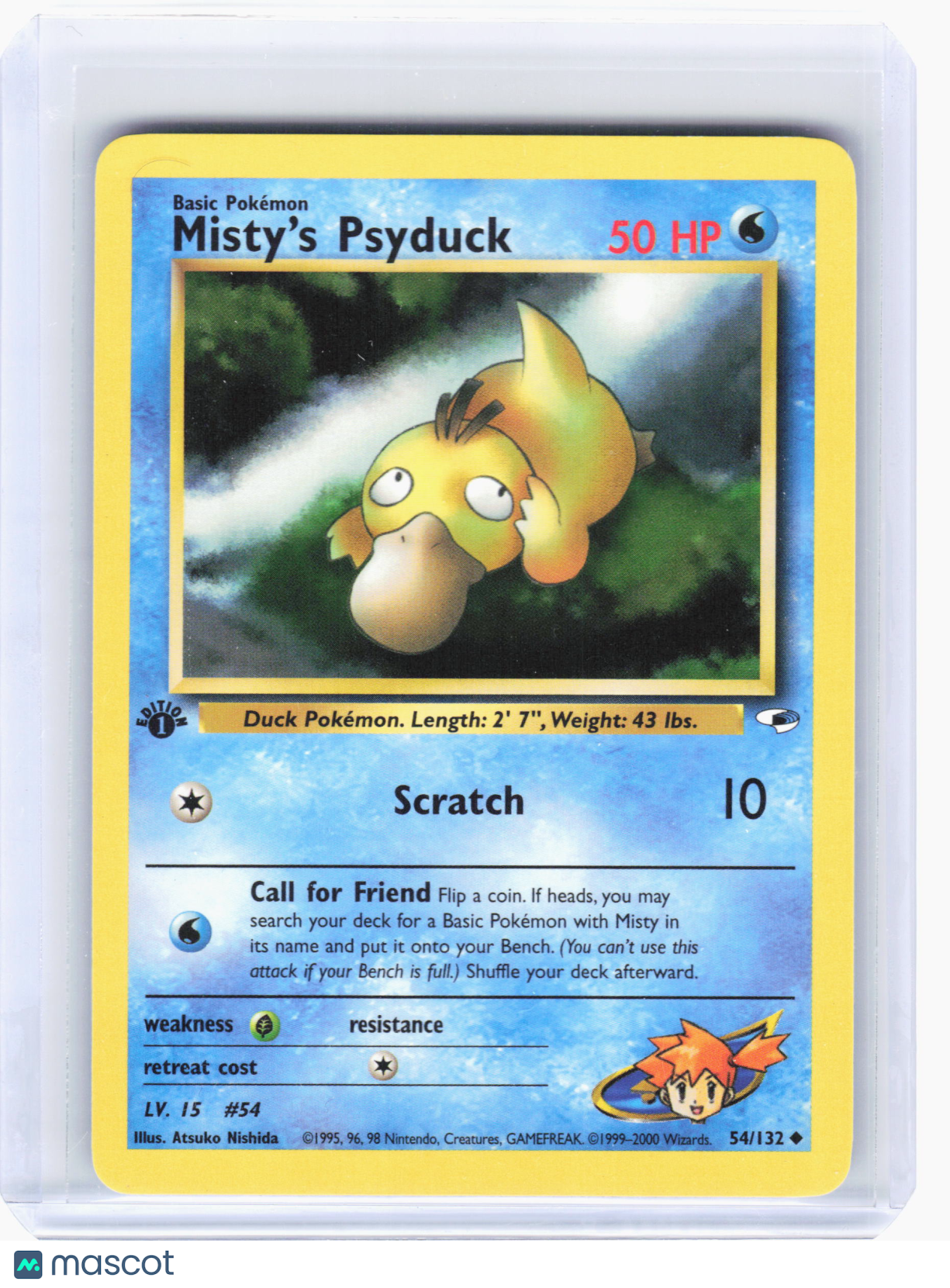 2000 Pokemon—Misty's Psyduck #54 Gym Heroes—Uncommon Nonholo (1st Edition) [LP]