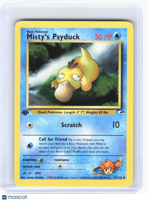 2000 Pokemon—Misty's Psyduck #54 Gym Heroes—Uncommon Nonholo (1st Edition) [LP]