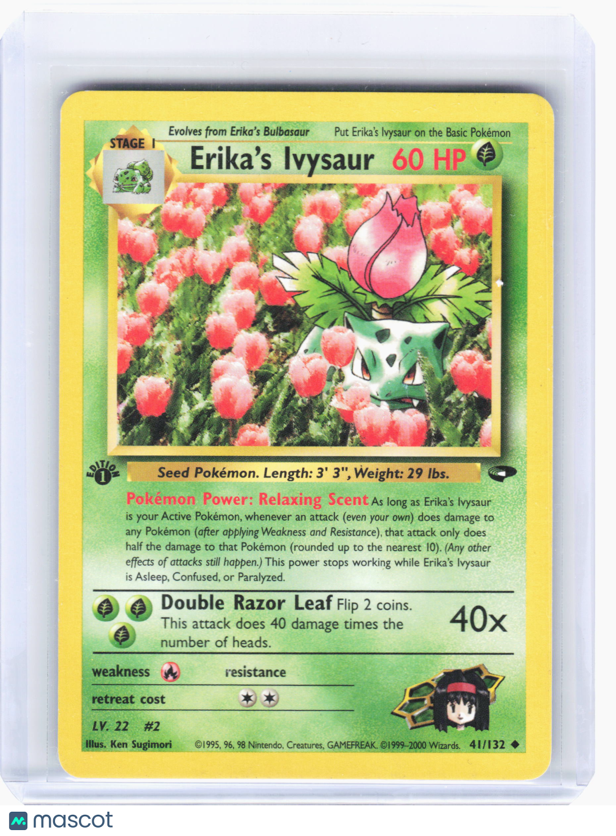 2000 Pokemon—Erika's Ivysaur #41 Gym Challenge—Uncommon Nonholo (1st ED) [LP]