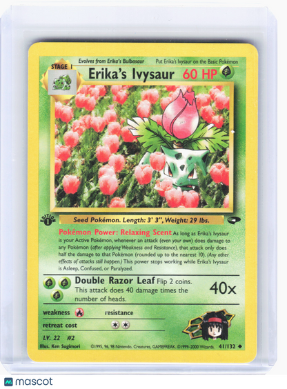 2000 Pokemon—Erika's Ivysaur #41 Gym Challenge—Uncommon Nonholo (1st ED) [LP]