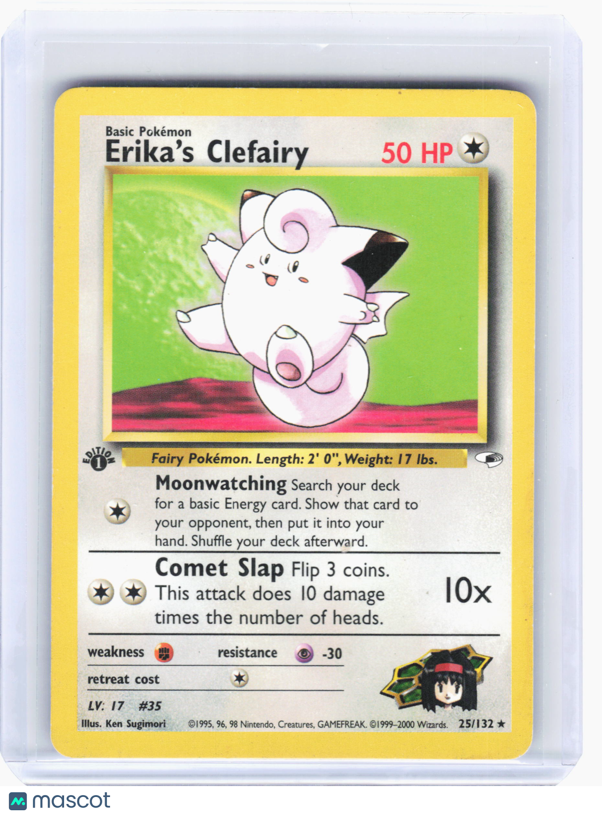 2000 Pokemon—Erika's Clefairy #25 Gym Heroes—Rare Nonholo (1st Edition) [LP]