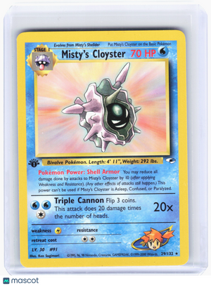 2000 Pokemon—Misty's Cloyster #29 Gym Heroes—Rare Nonholo (1st Edition)