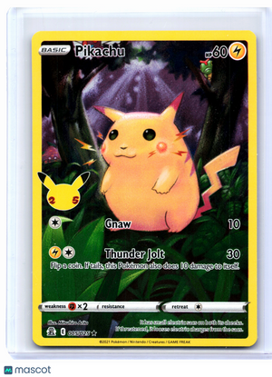 2021 Pokemon—Pikachu #005/025 Celebrations—Holo Rare