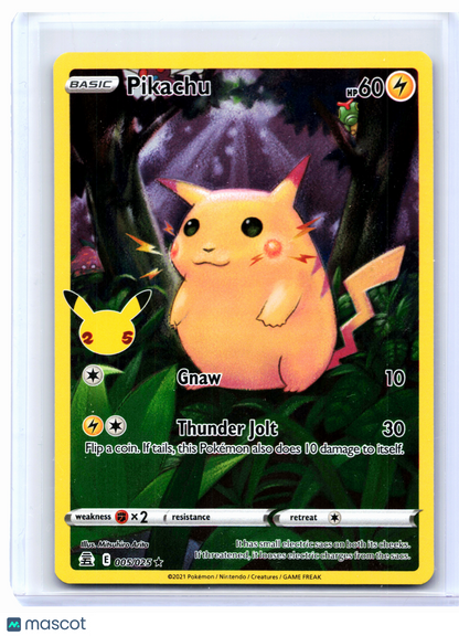 2021 Pokemon—Pikachu #005/025 Celebrations—Holo Rare