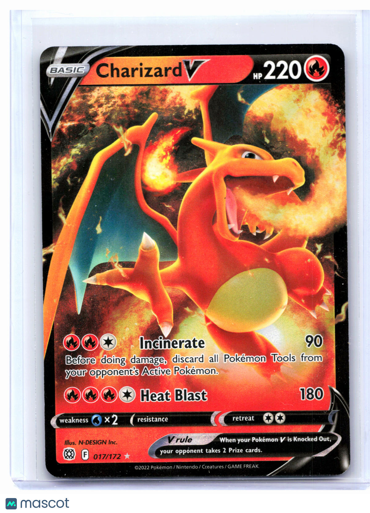 2022 Pokemon—Charizard V #017/172 Brilliant Stars—Ultra Rare Holo