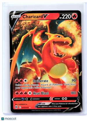 2022 Pokemon—Charizard V #017/172 Brilliant Stars—Ultra Rare Holo