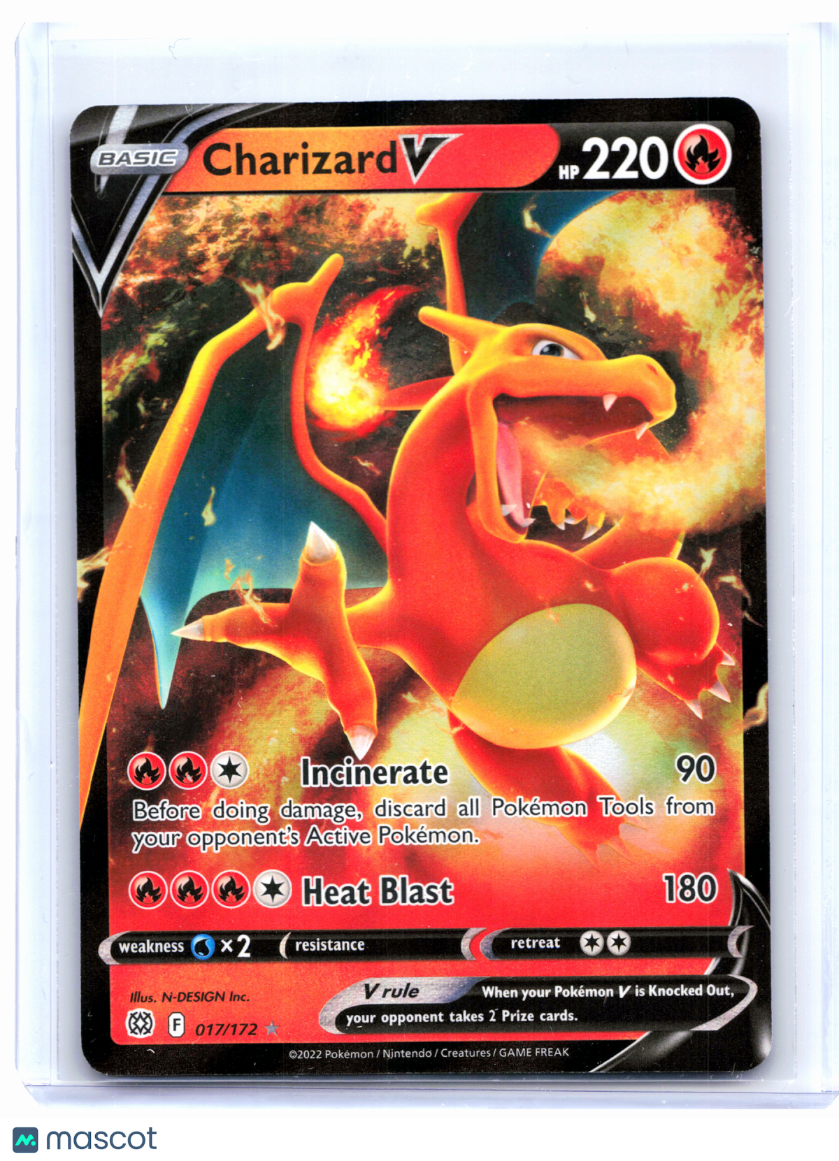 2022 Pokemon—Charizard V #017/172 Brilliant Stars—Ultra Rare Holo