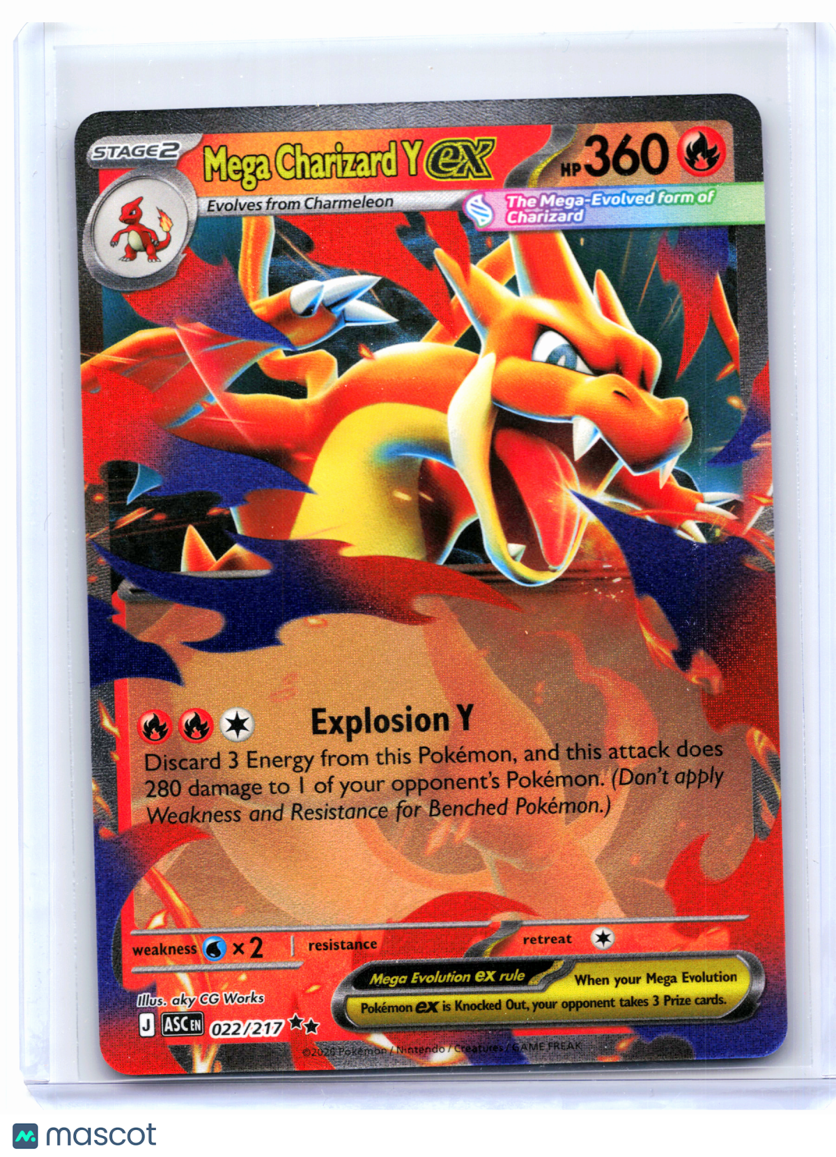 2026 Pokemon—Mega Charizard Y ex #022/217 Ascended Heroes—Double Rare Holo