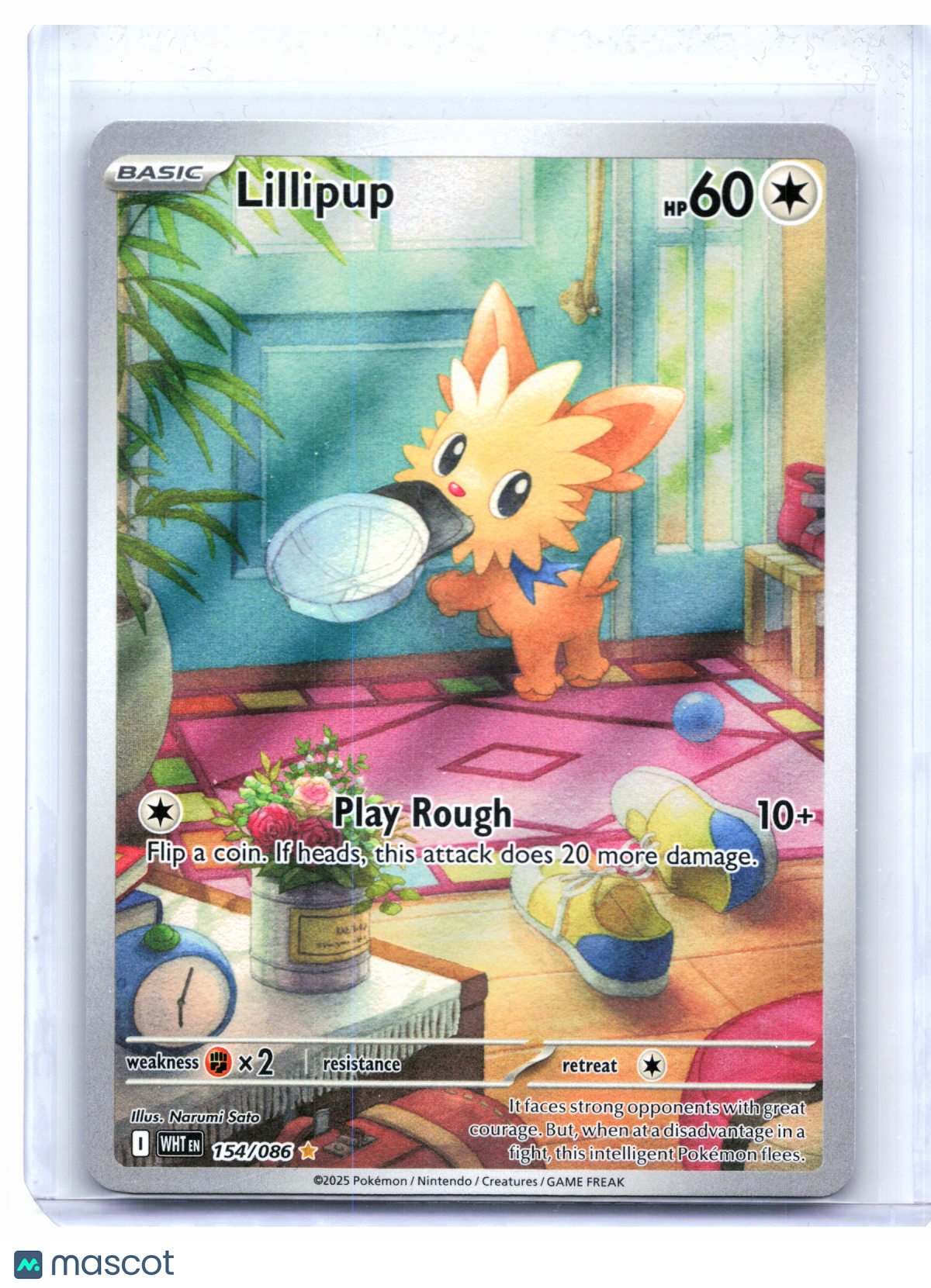 2025 Pokemon—Lillipup #154/086 White Flare—Illustration Rare Holo