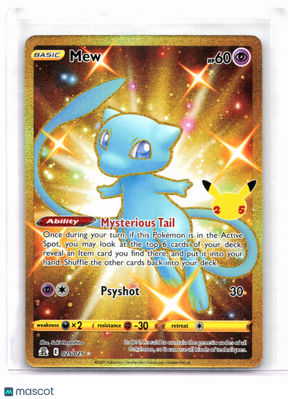 2021 Pokemon—Mew (Secret) #025/025 Celebrations—Secret Rare Holo