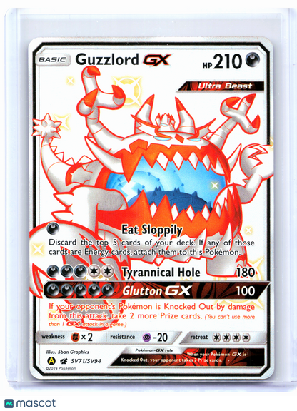 2019 Pokemon—Guzzlord GX #SV71/SV94 Hidden Fates: Shiny Vault—Shiny Holo Rare