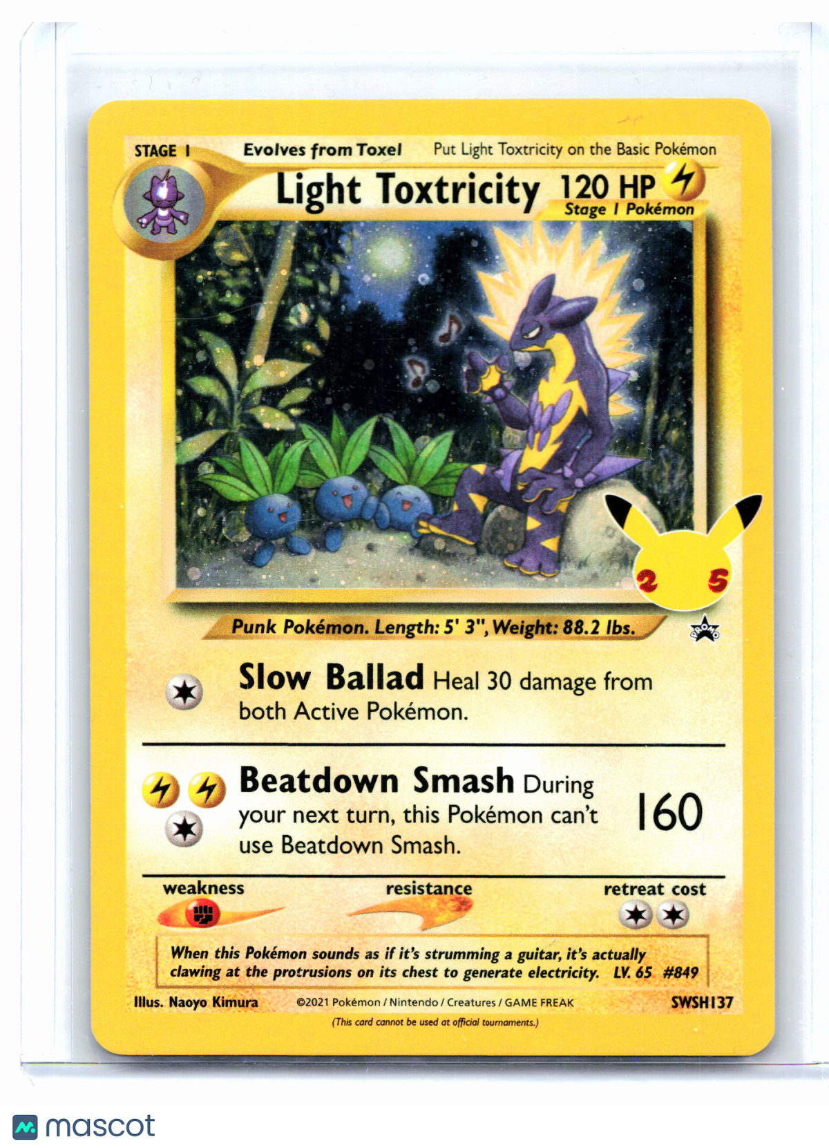 2021 Pokemon—Light Toxtricity #SWSH137 Celebrations—Black Star Promo Holo