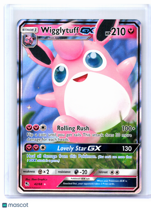 2019 Pokemon—Wigglytuff GX #42/68 Hidden Fates—Ultra Rare Holo