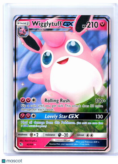 2019 Pokemon—Wigglytuff GX #42/68 Hidden Fates—Ultra Rare Holo