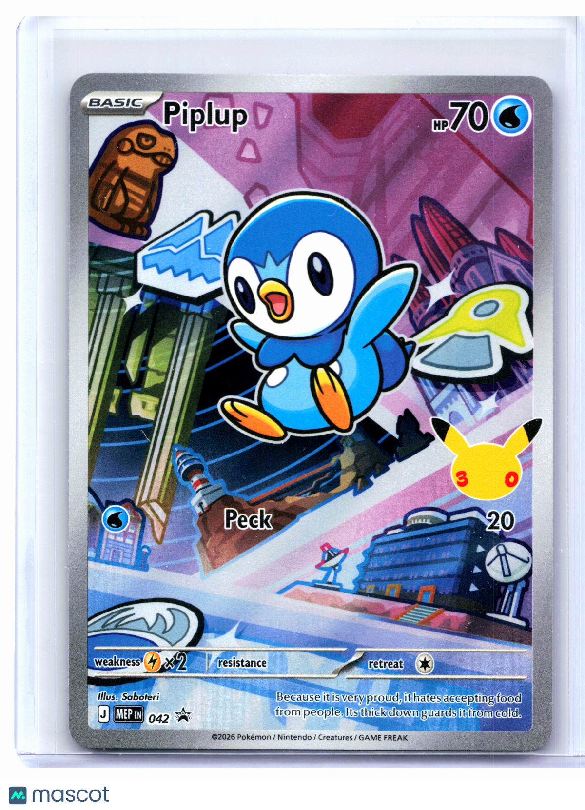 2026 Pokemon—Piplup #042 Mega Evolution Promo—Black Star Promo Holo