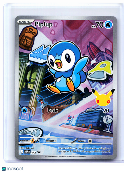 2026 Pokemon—Piplup #042 Mega Evolution Promo—Black Star Promo Holo