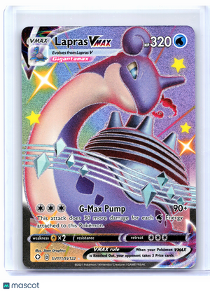 2021 Pokemon—Lapras VMAX #SV111/SV122 Shining Fates: Shiny Vault—Shiny Holo Rare
