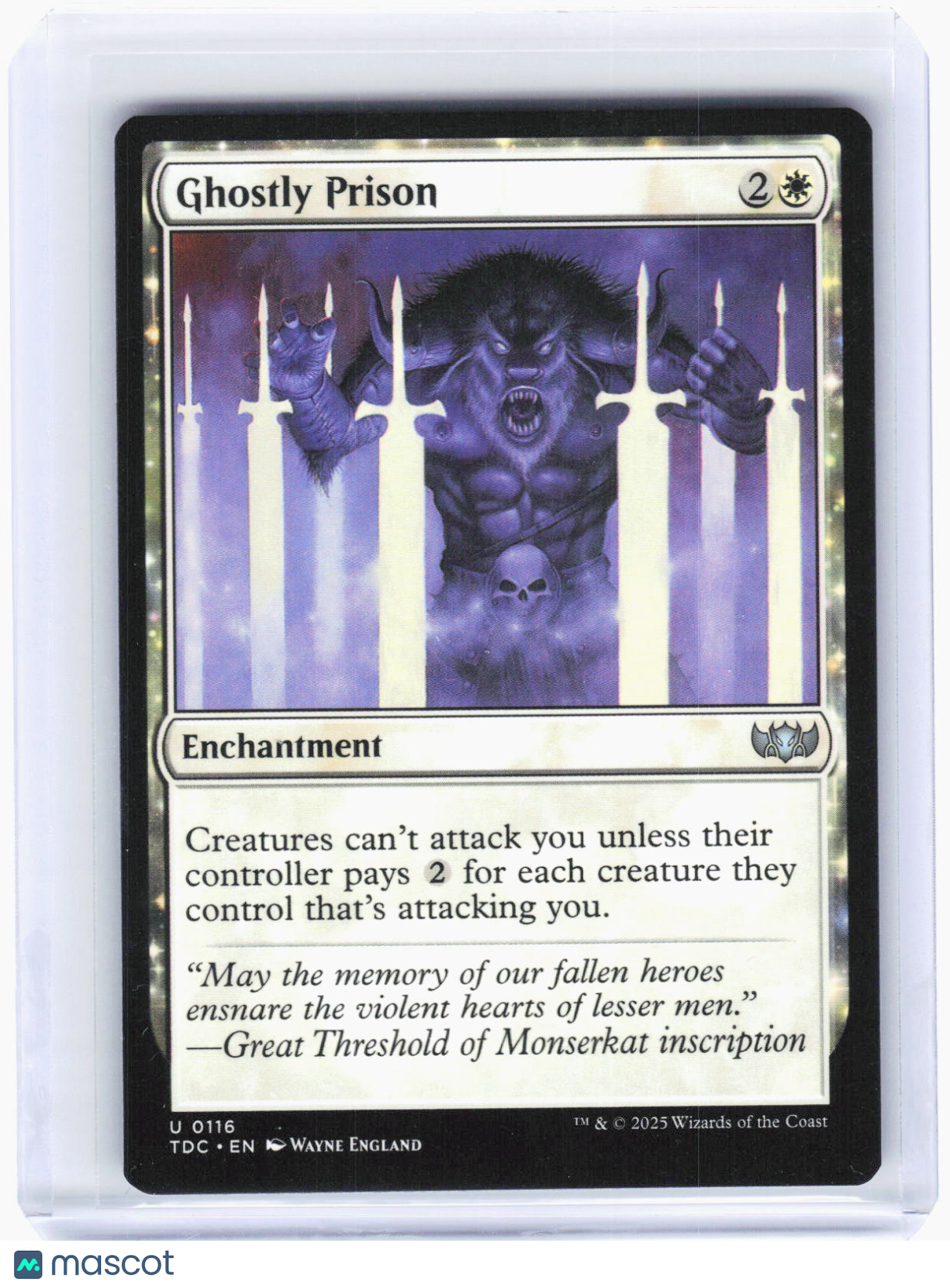 2025 Magic: The Gathering—Ghostly Prison #116 (TDC)—Uncommon Non-Foil