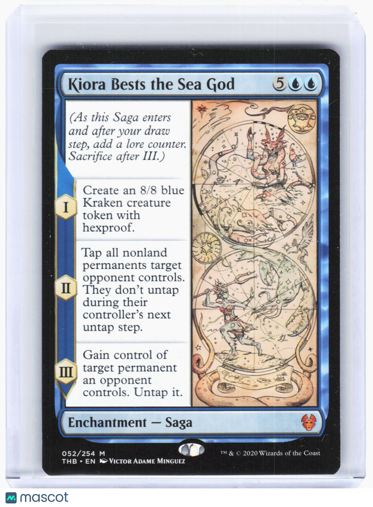 2020 Magic: The Gathering—Kiora Bests the Sea God #52 (THB)—Mythic Non-Foil