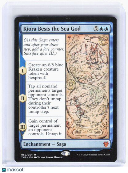 2020 Magic: The Gathering—Kiora Bests the Sea God #52 (THB)—Mythic Non-Foil