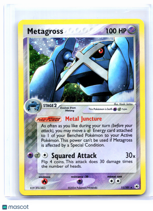 2004 Pokemon—Metagross #11/101 EX Hidden Legends—Holo Rare