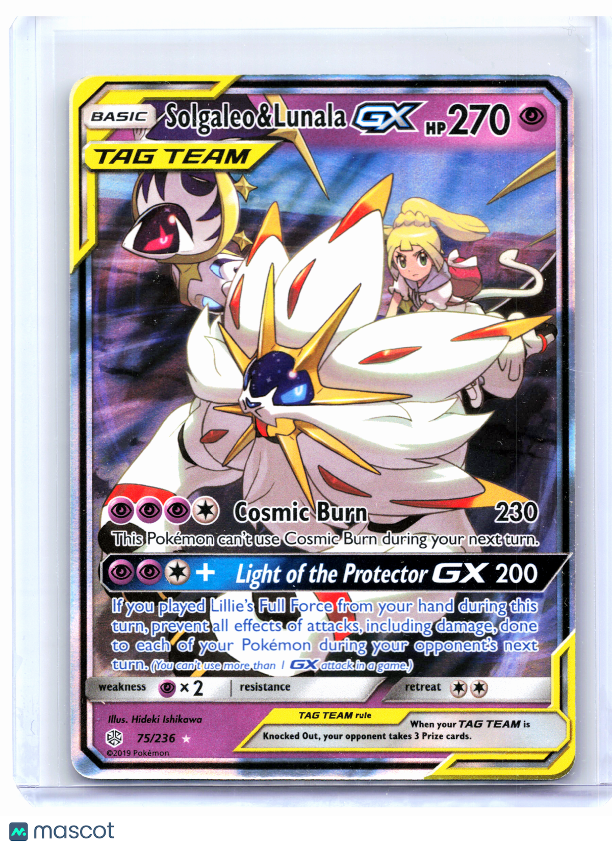 2019 Pokemon—Solgaleo & Lunala GX #75/236 Cosmic Eclipse—Ultra Rare Holo
