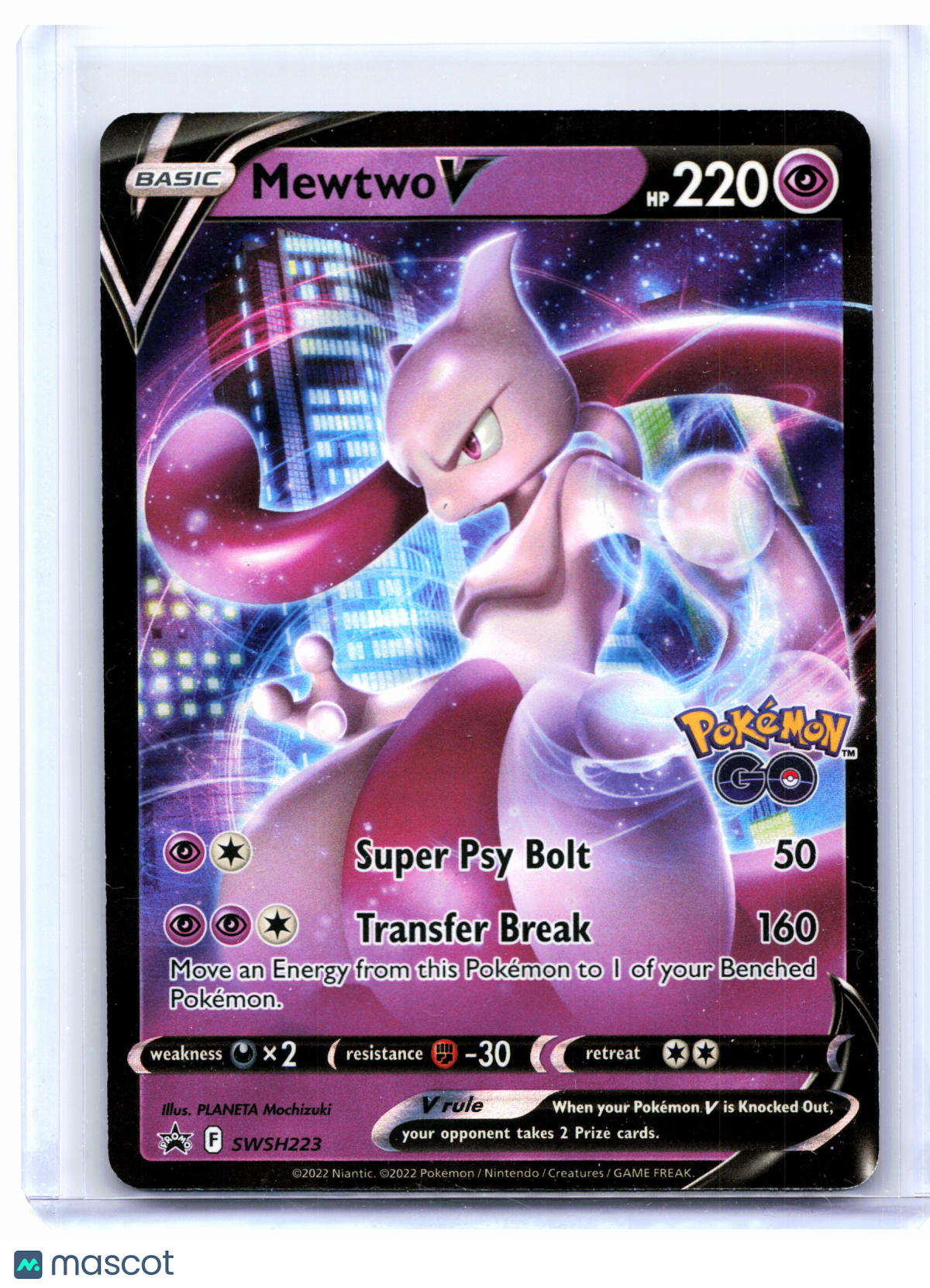 2022 Pokemon—Mewtwo V #SWSH223 Sword & Shield Promo—Black Star Promo Holo